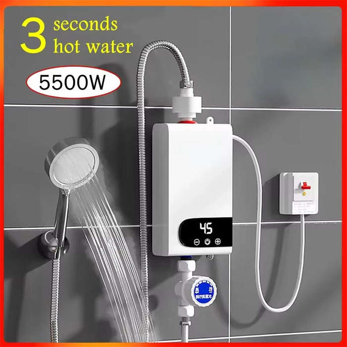 #C - 5500W Instant Water Heater 110V/220V Portable Electric Heaters for Hot Water Shower Heating Kit