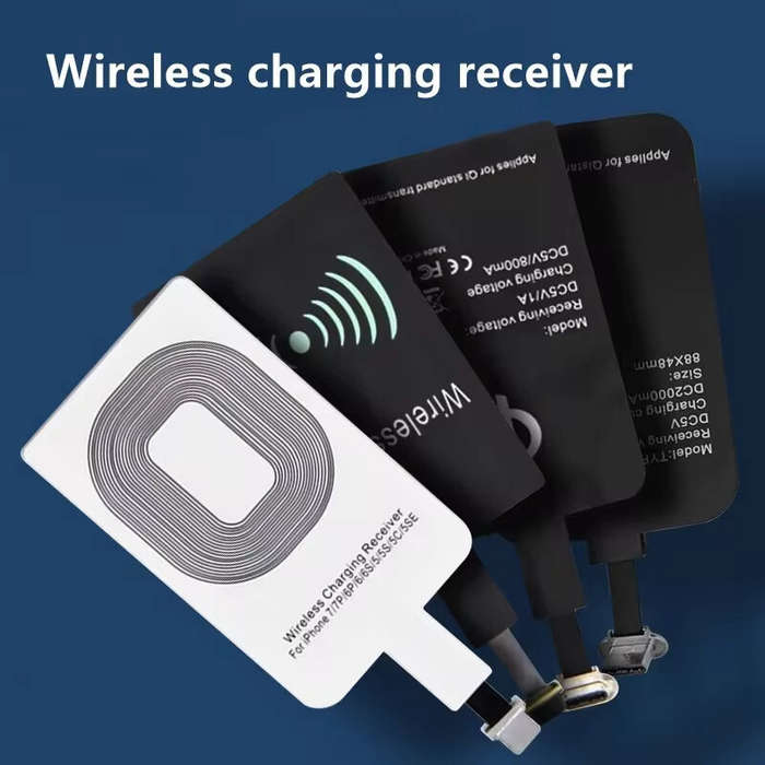 Type-C - Wireless Charger Receiver Paster Type-C Interface Fast Wireless Charging Adapter for iPhone