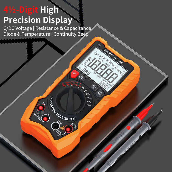 Basic Kit - 2in1 ZOYI ZT1000R Multimeter Insulation Tester 5 Voltage Settings 1000V AC DC True RMS H