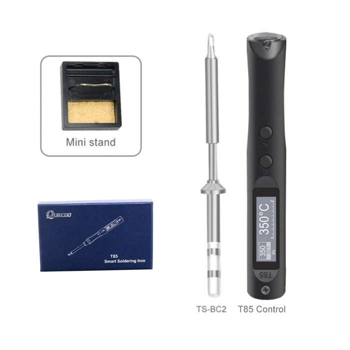 BC2 Solder Tip - T85 Smart Soldering Iron PD9-20V DC12-24V 96W Fast Heating OLED Display Type-C Inte