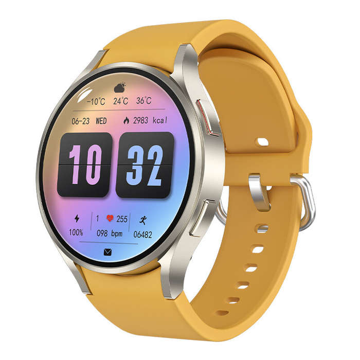 Yellow - M10 1.4inch HD Screen bluetooth Call Heart Rate Blood Pressure Blood Oxygen Monitor Blood S