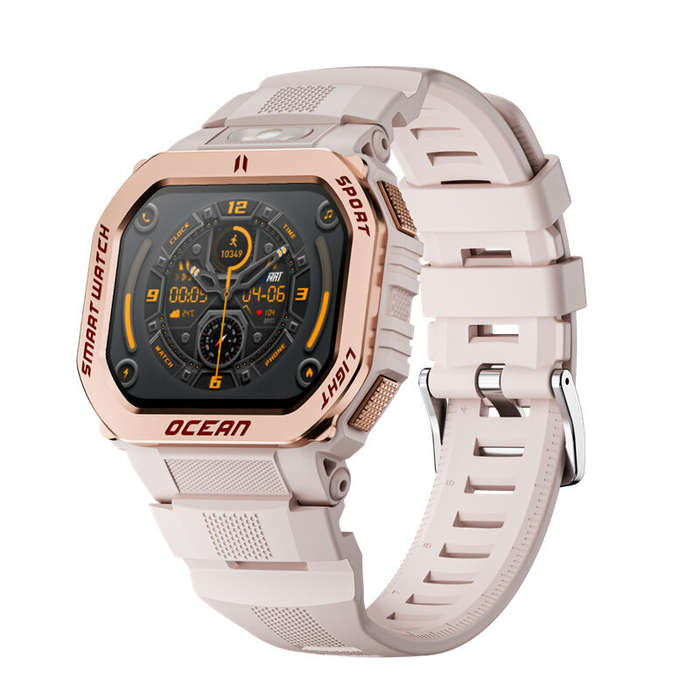 Gold - LOKMAT OCEAN GT 1.75-inch HD Screen Flashlight Compass AI Voice Assistant 3ATM Waterproof blu