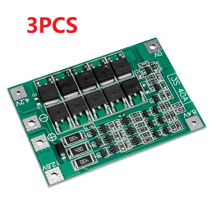 3PCS BMS 3S 40A 18650 Lithium Battery Charger Protection Board 11.1V 12.6V PCB for Drill Motor with