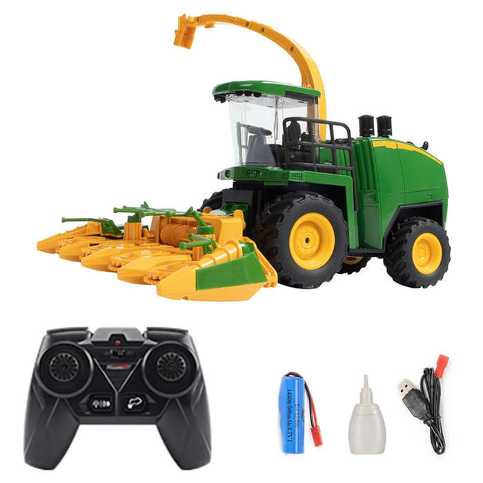 Green - KORODY 6602 RTR 1/24 2.4G 6CH RC Car Harvester Truck Remote Control Farmer Models Smoke Ligh