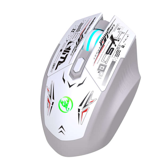 Black - HXSJ T38 Dual-Mode Wireless Gaming Mouse RGB Lighting Silent Click 6 Buttons Adjustable DPI