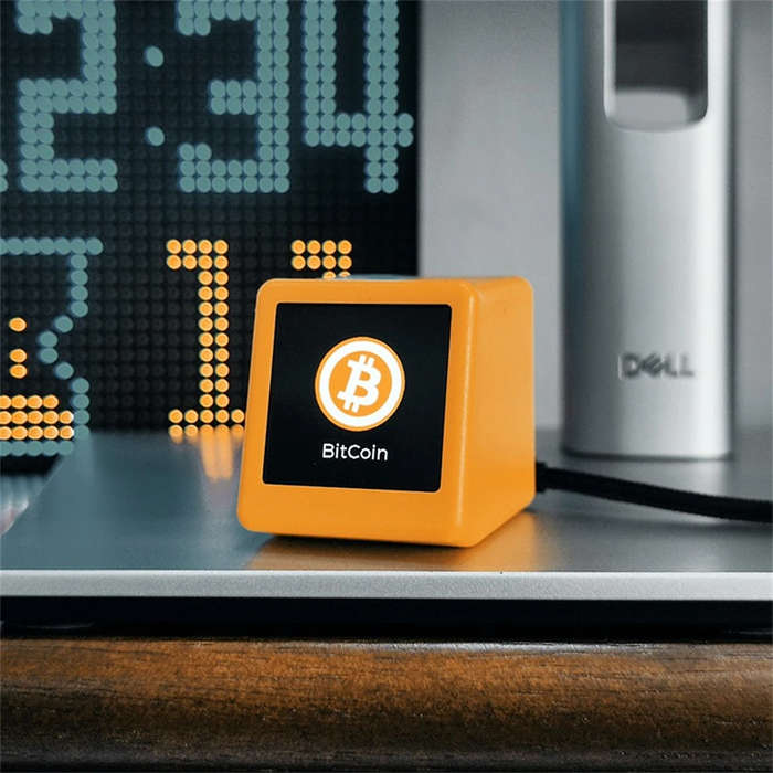 White - WiFi Weather Clock Stocks Exchange Rates Bitcoin Cryptocurrency Price Tracking Display Smart