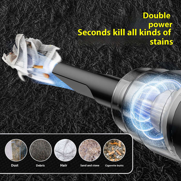 BLack - 5000pa Small Handheld Car Vacuum Cleaner 120W Household Suitable For Cleaning Cars, Workshop