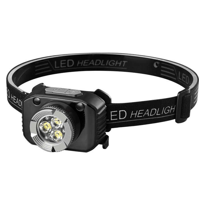 Black - Smart Sensor Mini LED Headlamp Rechargeable Headlight Built-in Battery Led Headlamp Camping