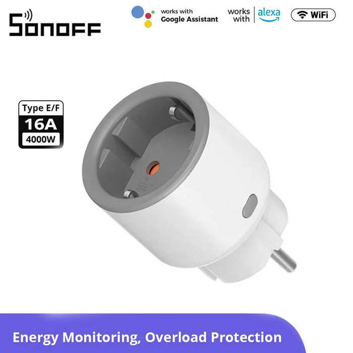 SONOFF S60 Type F/E EU Plug WiFi Socket Smart Home Power Monitor Outlet Overload Protection Timer Sm