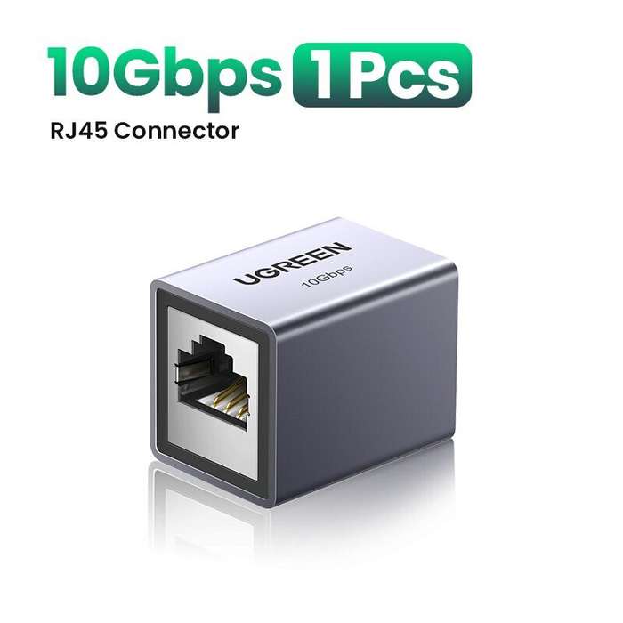 1 Pcs - UGREEN RJ45 Connector 10Gbps Network Extender Extension for Cat8 Cat7 Cat6 Ethernet Cable Ad