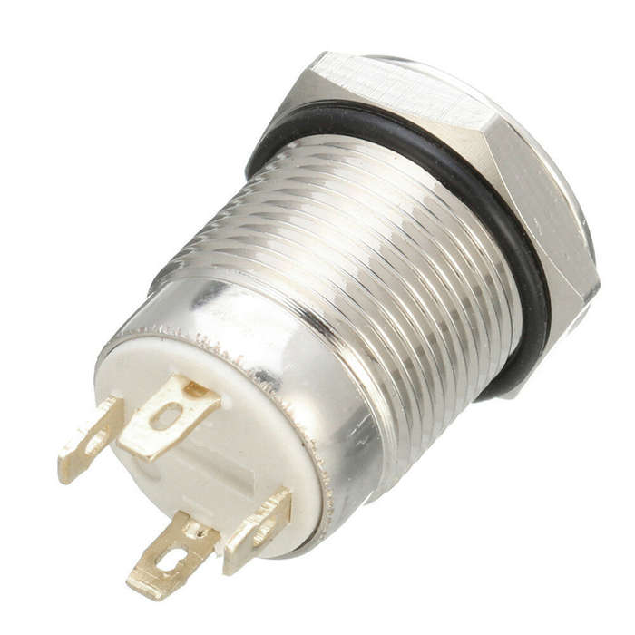White - DC 12V 12mm 4 Pin Momentary Switch Led Light Metal Push Button Waterproof Switch