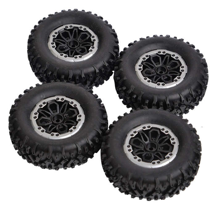 Black - 4PCS LDRC RC Car Upgraded Parts Soft Tires Wheels Rims for 1297 1299 WPL B14 B24 C14 C24 C34