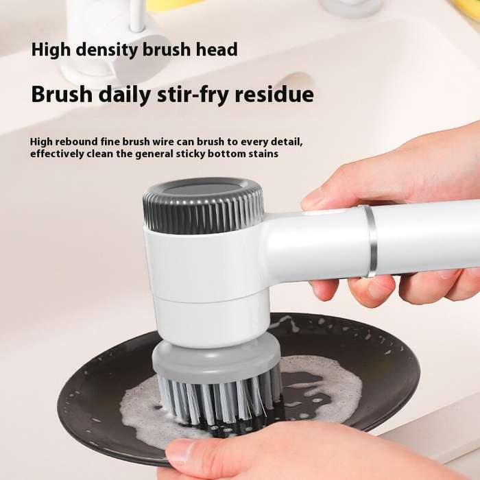 Grey - Multifunctional Electric Washer Dishwasher Brush Waterproof Glass Gap Kitchen Cleaning Brush