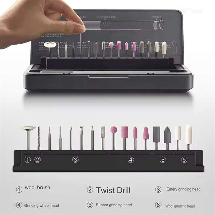 Gray - Xiaomi Mijia Electric Engraving Pen Set Mini Drill Variable Speed 800mAh Battery Type-C Charg
