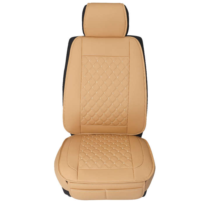 Black - ELUTO Car Seats Cover Auto Front PU Leather Universal Cushions Deluxe Interior