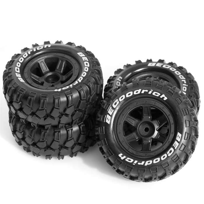 Black - 4PCS Upgraded Tires Wheels for Rlaarlo MJX HBX 1/14 1/16 High Speed Racing RC Cars Vehicles