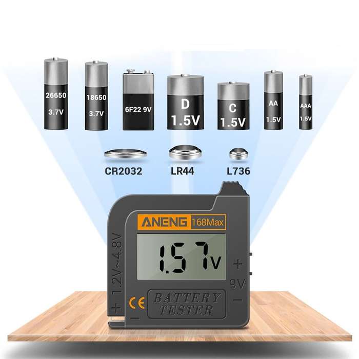 ANENG 168Max Digital Lithium Battery Capacity Tester Universal Test Checkered Load Analyzer Display