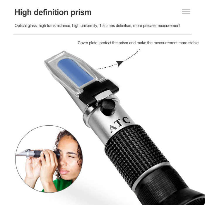Black - 4 in 1 Car Automotive Antifreeze Refractometer Engine Battery Fluid Glycol Refractometer Gla