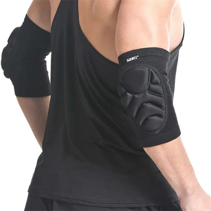 L - Aolikes 1Pair Hand Pads Elbow Protector Volleyball Sponge Support Compression Elbow Braces For B