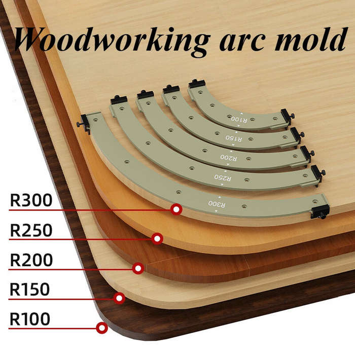 #A - Woodworking Router Arcs Angle Positioning Template R100-300 Corner Jig Laser Cut Accurate High-