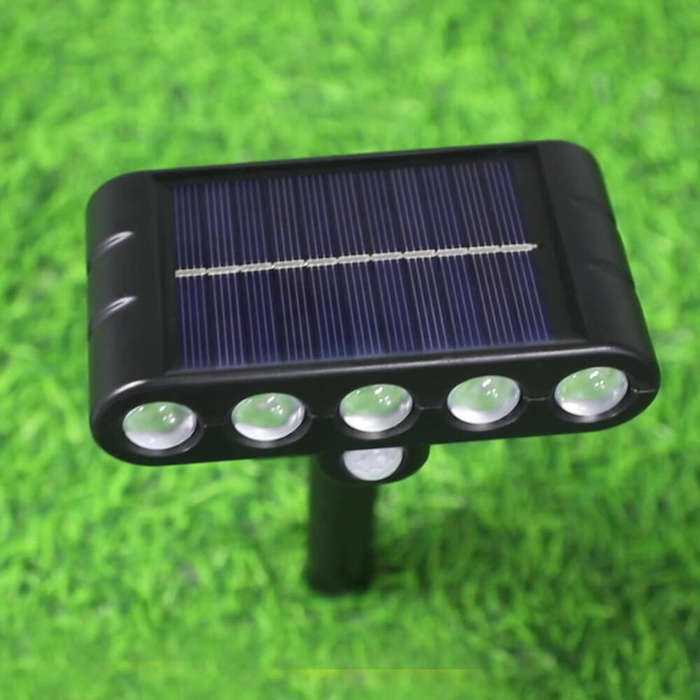 White Light - 10W LED Solar Landscape Spotlight Outdoor IP55 Waterproof Adjustable 150 Angle 10W LED