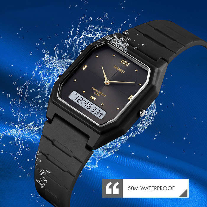 Black - SKMEI Fashion Men Digital Watches Outdoor Multifunctional Watch Sports Waterproof Dual Displ