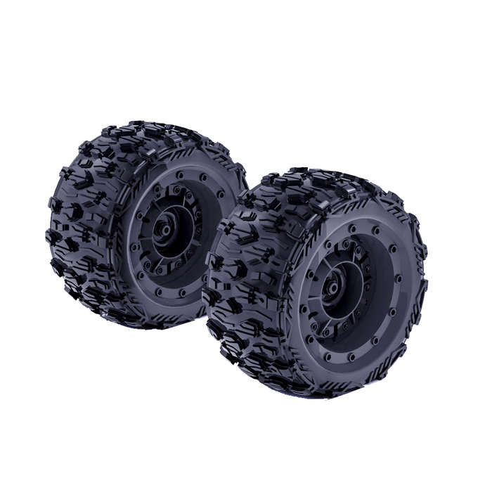 Black - 2PCS ZD Racing MT16 1/16 RC Car Parts Tires Wheels Rims Pre-Glued Vehicles Models Spare Acce