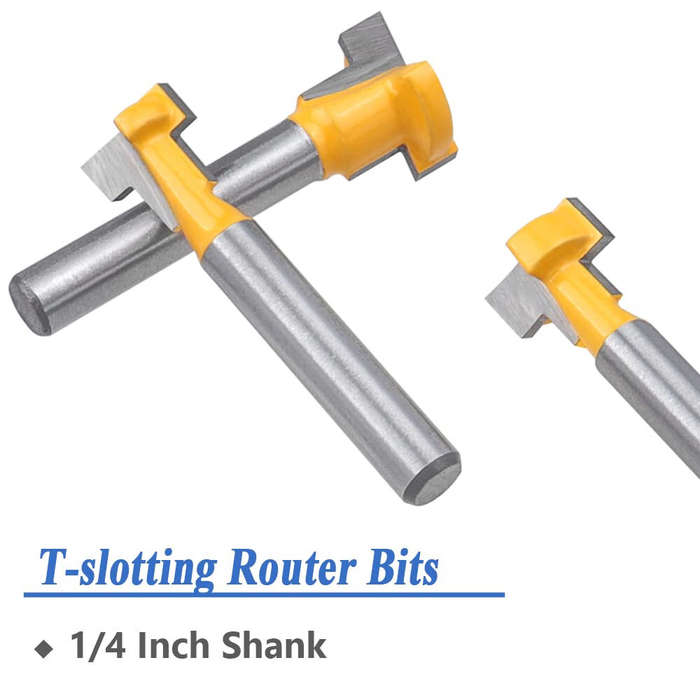 5Pcs - 5PCS 1/4 Inch Shank Keyhole Router Bits Set T Track T-Slot Bolts Router Bit Set for 5/16" 3/8