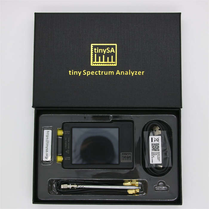 Black - TinySA Handheld Spectrum Analyzer 2.8 Inch Touchscreen 100kHz to 960MHz Frequency Range RF S