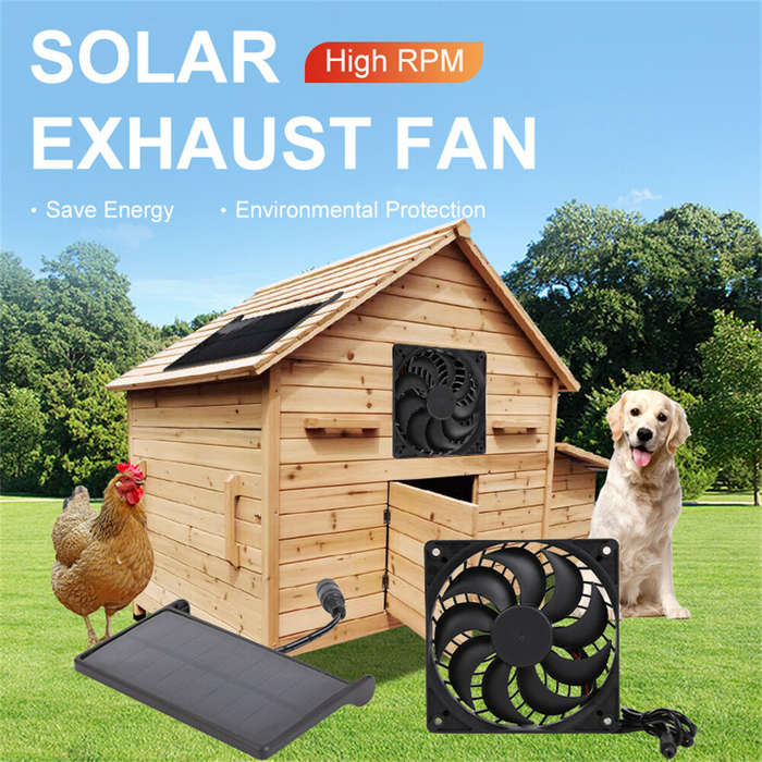 3W - IPRee 3W Solar Panel Solar Exhaust Fan Pet Animal Husbandry Indoor Ventilation Cooling PV Modul