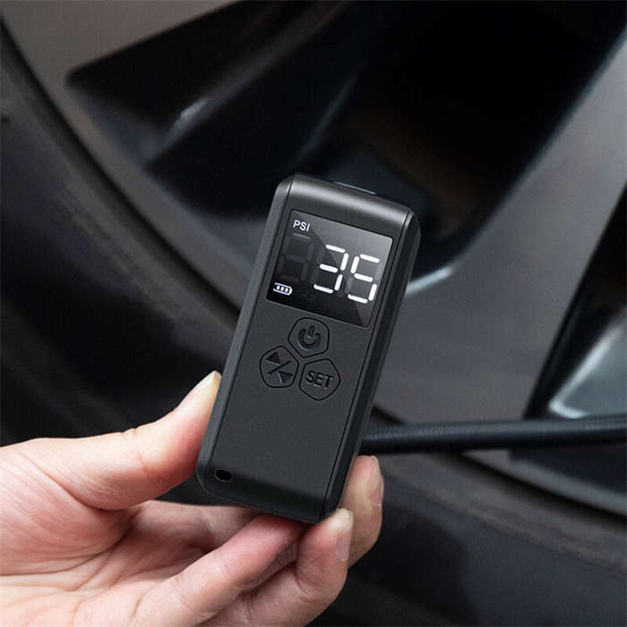 150PSI Portable Bike Inflation Air Pump 70W Power Output 2400mAh Power Bank Digital Display USB Rech