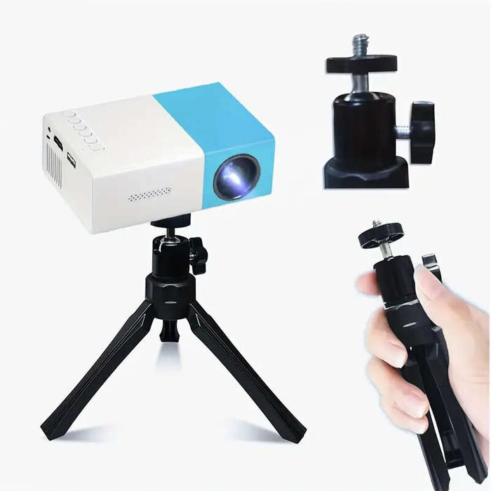 Black - YG300 360 Gimbal Rotary Projector Stand Bracket 180mm Height 92g Lightweight Alloy ABS Proje