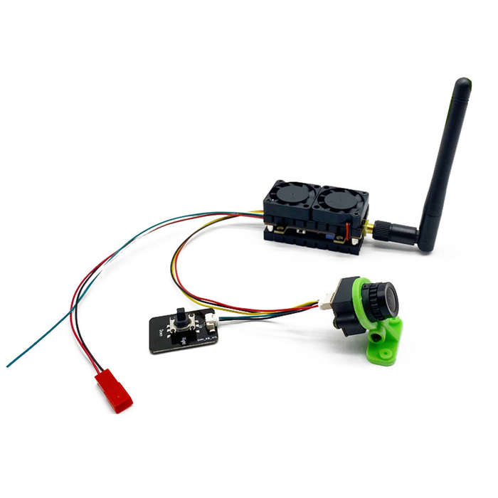 Black - High Power 200mw 500mw 1W 5.5W Adjustable VTX FPV Transmitter with 1200TVL Analog FPV Camera