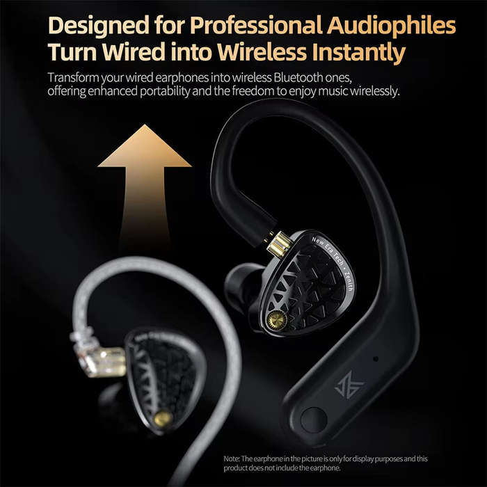 Black - KZ AN01 bluetooth Module HiFi Gaming Earhooks Active Noise Cancellation Bilateral 4-Mic Call