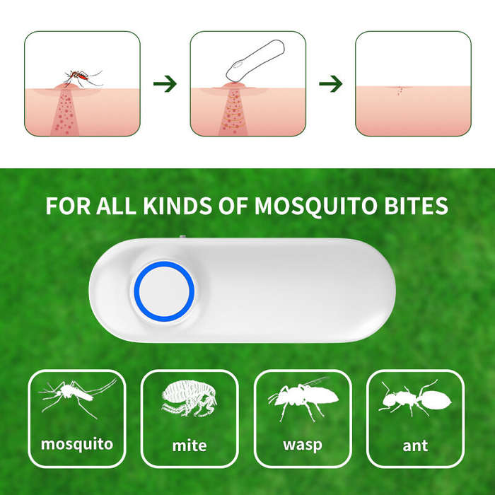 White - Mosquito Insect Bite Relief Electric Itching Device Electric Anti-Itch Device Relieves Mosqu