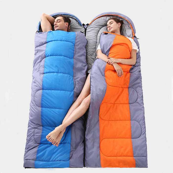 Orange - 2200g Camping Sleeping Bag For -10~20 Temperature, Ultralight Waterproof 4 Season Warm Enve