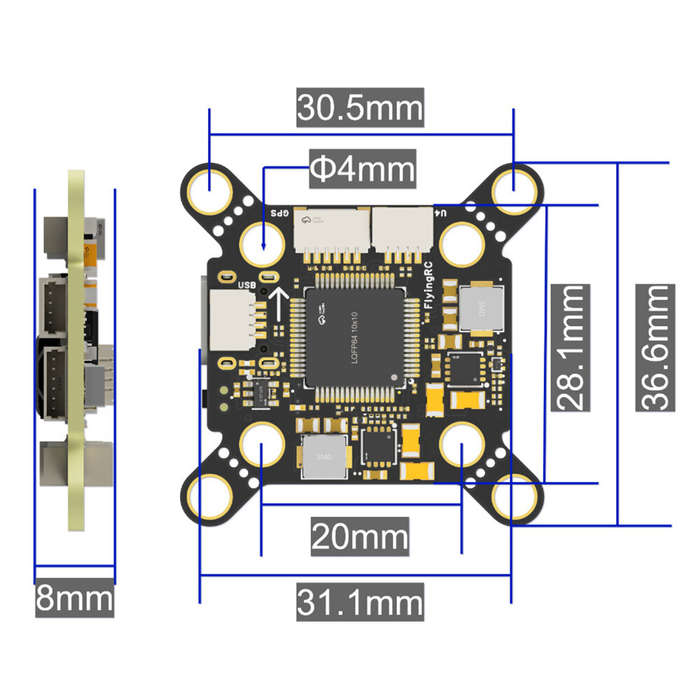 FC - 20x20mm / 30.5x30.5mm FlyingRC F420 MK1 F405 Flight Controller 2-6S 42688P 5V 9V BEC Output Sup