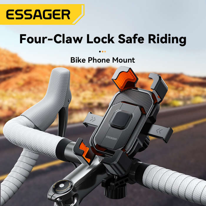 1 - ESSAGER ES-ZJ28 Universal Bike Phone Holder Handlebar/Rearview Mirror Mount Bracket 360 Rotation