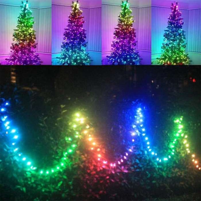 10M - 10M 100LED Bluetooth Controlled LED String Lights USB Powered Waterproof RGB Strings for Holid