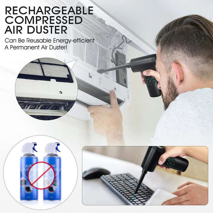 #A - 2 In 1 6000mAh Cordless Portable Digital Display Air Duster Blower Vacuum Cleaner Portable Car