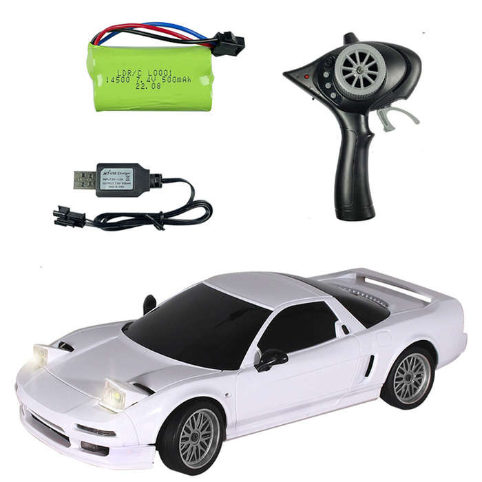One Battery - LDRC A02W RTR 1/18 2.4G RWD RC Car NSX Racing Drift Flip LED Light On-Road Full Propor