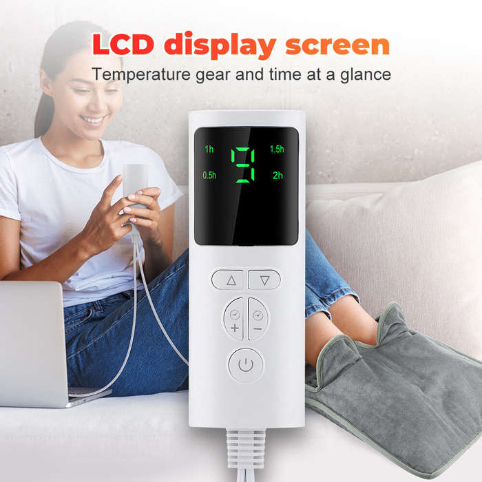 Grey - TENGOO Electric Heating Pad for Foot Waist Menstrual Pain Relief Household Thermal Blanket Wi