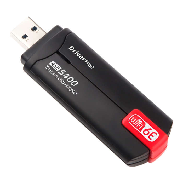 Black - AXE5400 Tri-Band WiFi 6E Wireless USB Adapter High Speed Network Card USB 3.0 Plug and Play