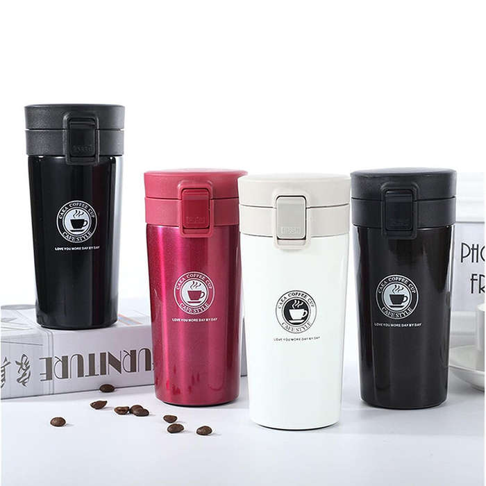 White - 380ml Thermal Bottle Coffee Mug Thermo Cup Thermos Flask Vacuum Cup Travel Portable Stainles