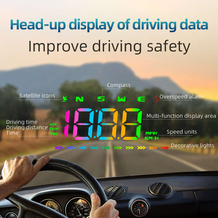 Other - Car Head Up Display for Car GPS Speedometer Compass Direction HUD USB Cable Plug Play