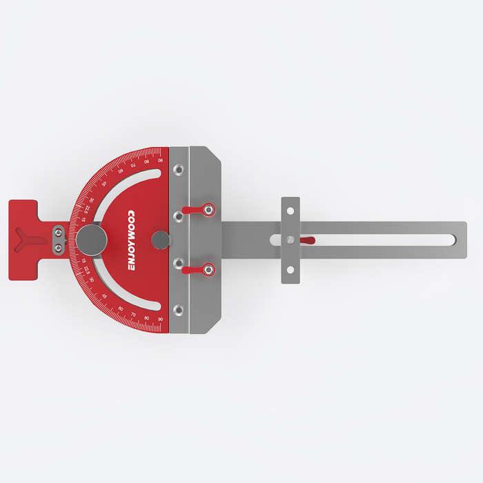 Red - ENJOYWOOD Adjustable Multi-angle Track Saw Guide Square Right Angle Guide Angle Stop for Makit