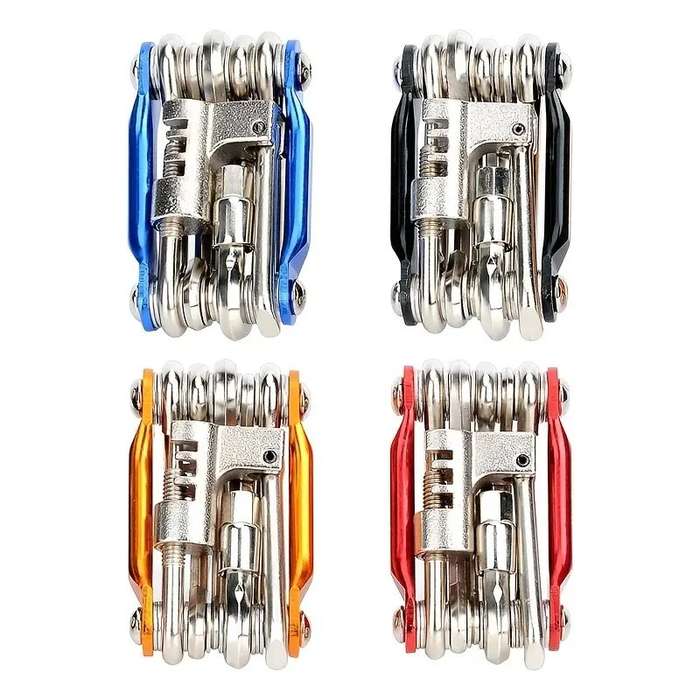 Blue - 11 In 1 Portable Multifunctional Bike Repair Tool Kit For Outdoor Bicycle Cycling Repair Tool