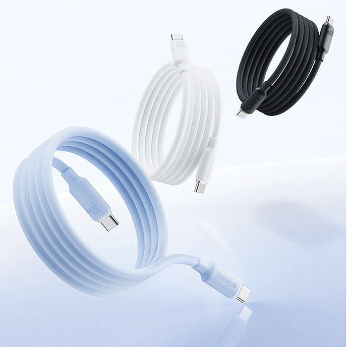 Blue - Baseus CB000179 100W Type-C to Type-C Magnetic Cable Fast Charging Data Transmission Tinned C