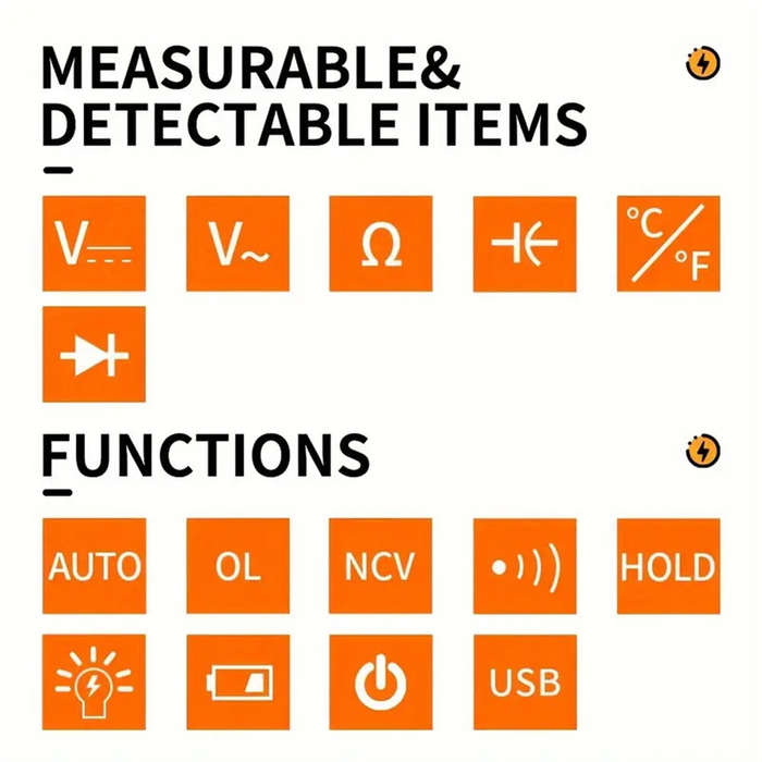 Black - CZDANG High-Precision Digital Multimeter USB Rechargeable Large LCD Display Accurate Measure