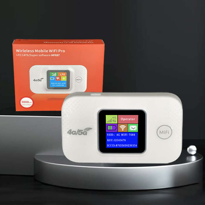 White - MF687 4G Pocket WiFi Router 150Mbps High Speed Type-C Port 3000mAh Battery 10 Devices Portab